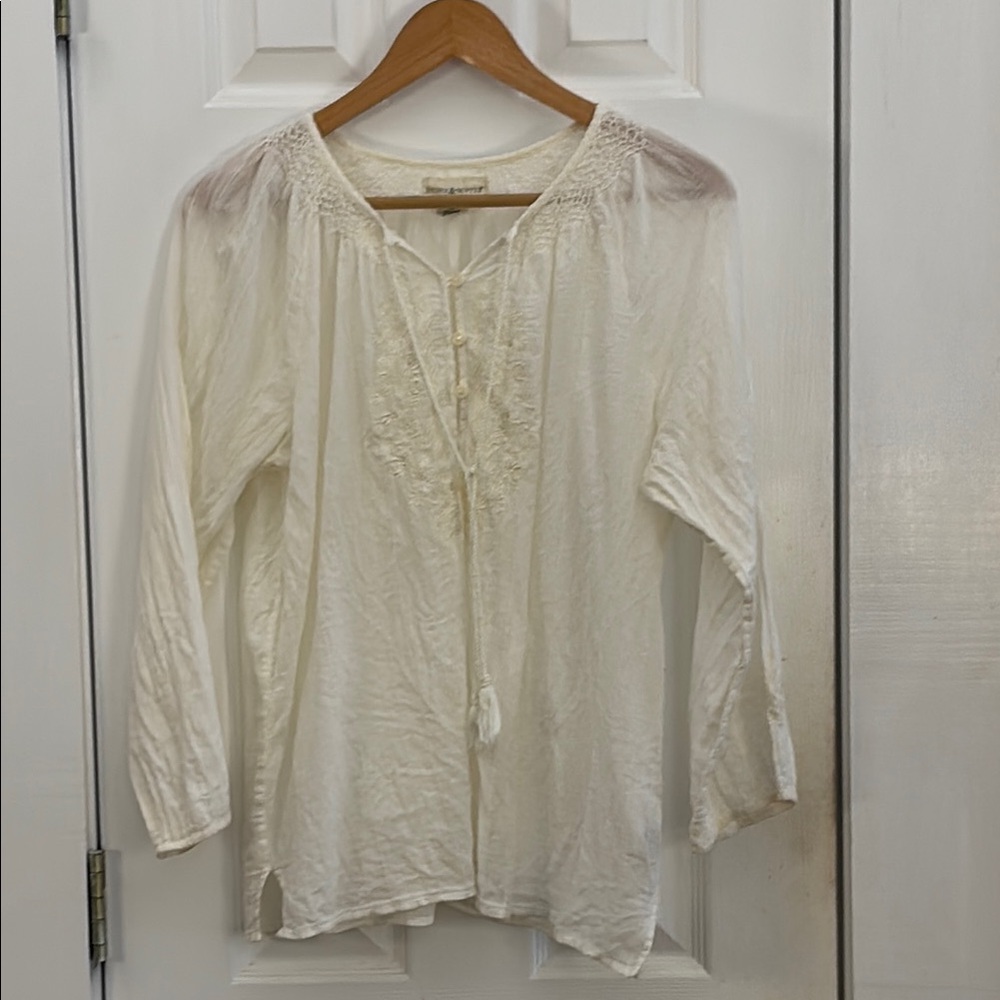 Denim & Supply by Ralph Lauren Women's Lacey Cream Blouse, size LG